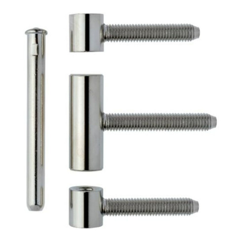 ELLEN Paumelle à encastrer 3 pcs Bois, avec Nb, nickelée, rouleaux ø 15, poids porte 60 kg