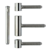ELLEN Paumelle à encastrer 3 pcs Bois, avec Nb, nickelée, rouleaux ø 15, poids porte 60 kg-1
