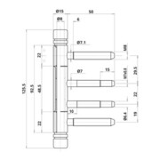 ELLEN Paumelle design FK, 3 pcs nickel mat, rouleaux ø 15, poids porte 60 kg-4