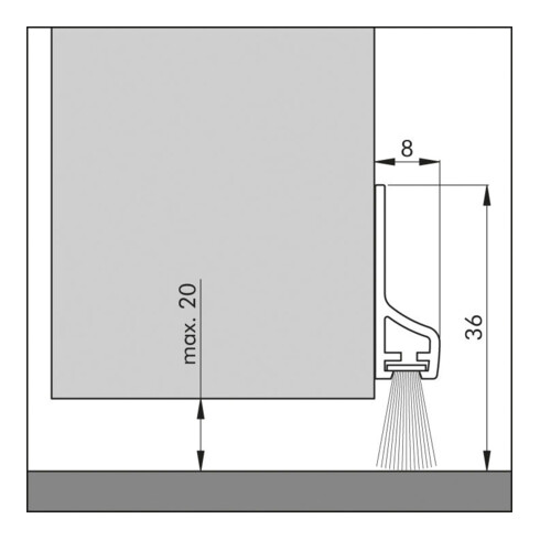 ELLEN PDS-3-B-ZK Décoration/Confort, KF transparent DIY Progr., L 1000 mm