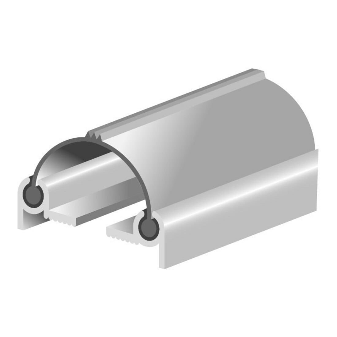 ELLEN Pendeltürprofil DNP vorgeb. z.schrauben Alu silber, L 2500mm