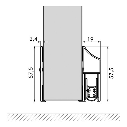 ELLEN Plaque de protection autocollante argent DIY Progr., L 1000 mm