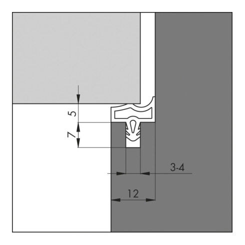 ELLEN Profil de battue de porte 3967, simple, EV noir DIY Progr., L 5m