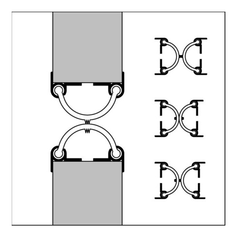 ELLEN Profil de porte battante DNP Larg. 75 mm PVC noir, L 2500 mm