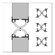 ELLEN Profil de porte battante DNP pré-percé pour visser alu argent, L 2500 mm-4