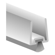 ELLEN Profil de porte en verre GDP avec brosse PP souple alu argent, L2250, TS 10-1
