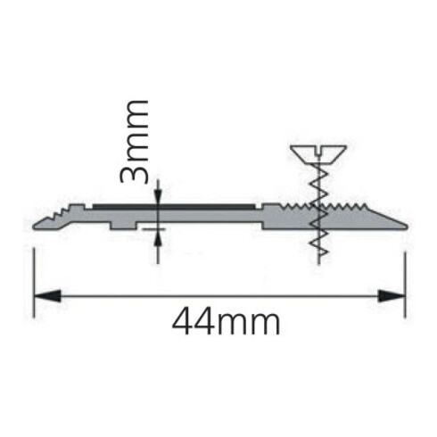 ELLEN Profil de seuil SP44 à visser alu gris/noir, Lg 1000 x Larg 44 mm
