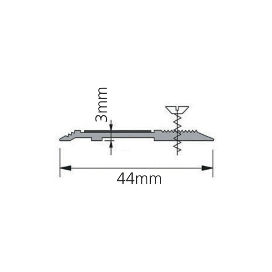 ELLEN Profil de seuil SP44 à visser alu ralenti, Larg 44 x L 1000 mm