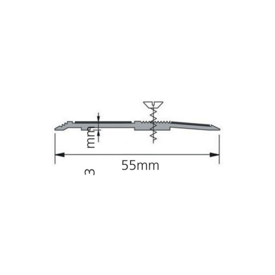ELLEN Profil de seuil SP55 à visser alu, larg. 55 x L 1000 mm