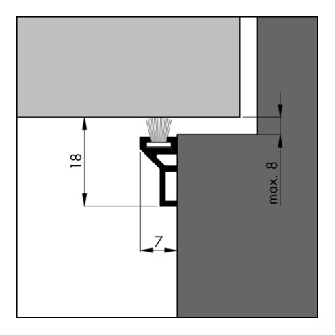 ELLEN Profilé d'étanchéité ATS-B à clouer alu argent, H 18 x L 2300 mm