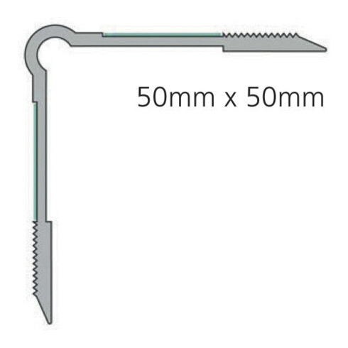 ELLEN Protection d'angle MS50 à visser Alu gris/noir, L50 x H50 x L1000