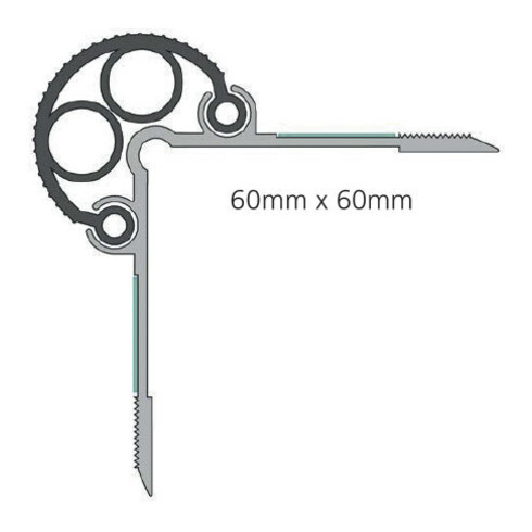 ELLEN Protection de bordure MS60 à visser alu gris L1000mm L60xH60