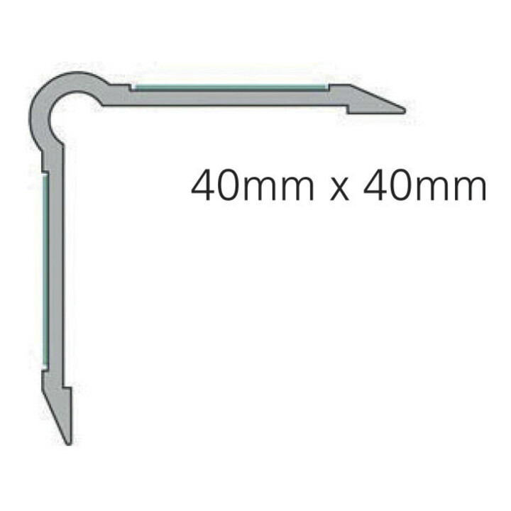 ELLEN Protection de bordure murale MS40 à coller alu gris, L40 x H40 x L1000