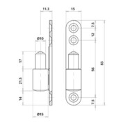 ELLEN Rahmenteil 2tlg.Holz/PVC verzinkt Rollen ø 15, Türgew. 40kg-3