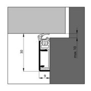 ELLEN Rail d'étanchéité ASP avec silicone alu argent, H34,5xL2300, St8,5-3
