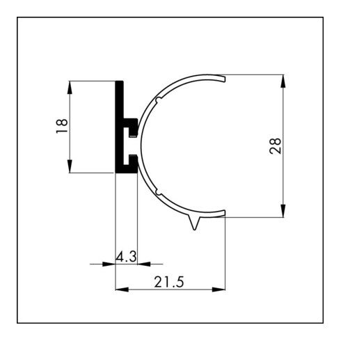 ELLEN Rolladenprofil RAP Silikonprofil 32 mm,L 10m