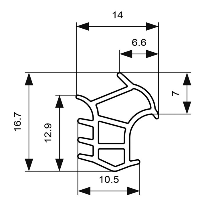 ELLEN Stahlzargendichtung K2652 z. einstecken W-PVC weiß, L 5,2mtr