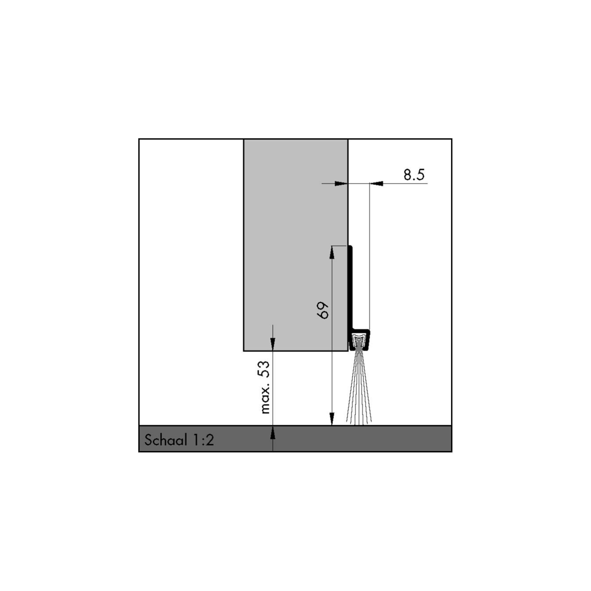 ELLEN Tor-Türdichtschiene IBS 70, 0308501 1000mm Aluminium alufarben ; Elton