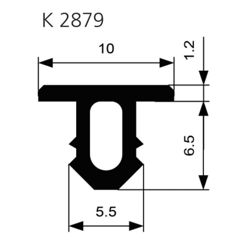 ELLEN Treppenprofil K 2879 einfräsen Trapez W-KF schwarz, Br10 x H7,7