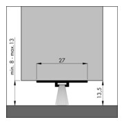 ELLEN Türbodendichtung DBS Unsichtbar schr. Alu silber, H13,5 x L3000-4