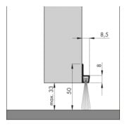 ELLEN Türbodendichtung IBS 50 ungebohrt, Alu silber, H50 x L2500, BH30-3