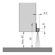ELLEN Türbodendichtung IBS 60 ungebohrt, Alu silber, H60 x L1000, BH40-3