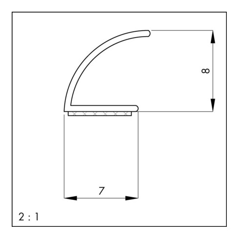 ELLEN V-Dichtung 1024T, selbstkl. Silikon weiß DIY Progr, Br7xH8, L6mtr