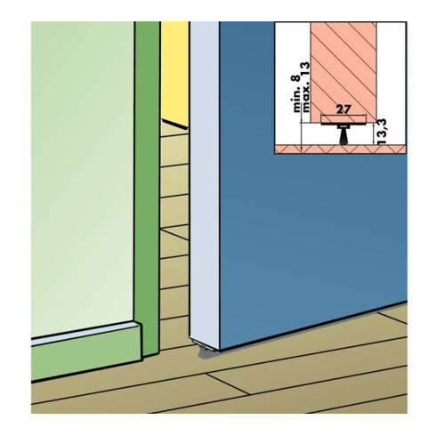 ELLEN ZT-Joint d'étanchéité de porte DBS-B, 100 cm aluminium naturel