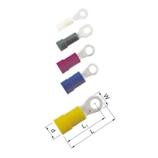 Elpress Cosse annulaire A4653R jaune 4-6 mm² M5