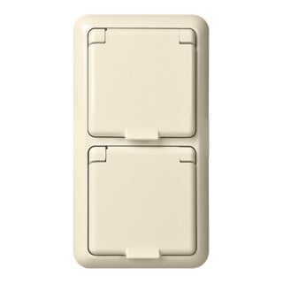 Elso Prise encastrée double IP44 blanc pur 225414