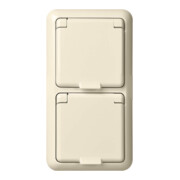 Elso Prise encastrée double IP44 blanc pur 225414-1