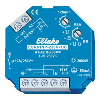 Eltako Interrupteur à impulsion 1S non libre de potentiel 10A ESR61NP-230V+UC
