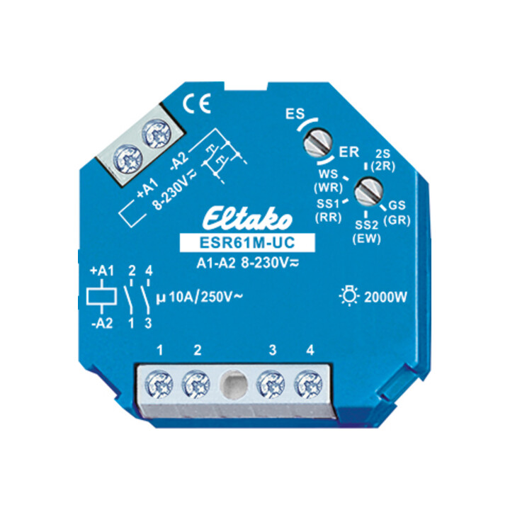 Eltako Interrupteur à impulsion multiple 1+1S, potentiel libre 10A ESR61M-UC
