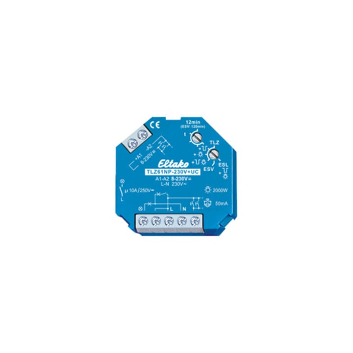 Eltako Interrupteur temporisé d’escalier 8-230VUC,1S,16A TLZ61NP-230V+UC