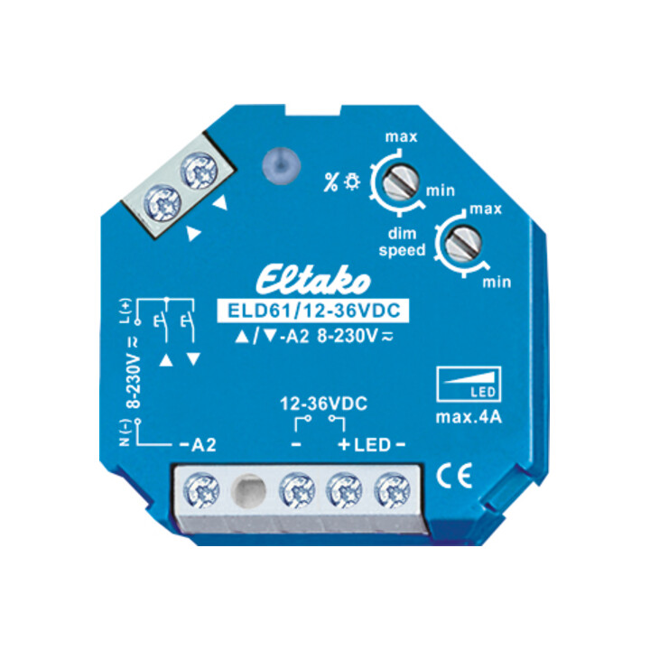 Eltako Interrupteur variateur LED 12-36V DC ELD61/12-36V