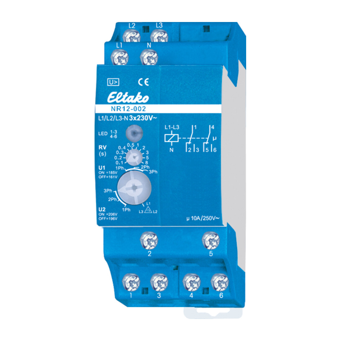 Eltako Netzüberwachungsrelais 2W pot.frei 10A/250V NR12-002-3x230V