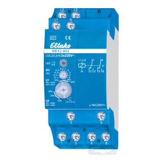 Eltako Relais de surveillance réseau 2W à contact libre de potentiel 10A/250V NR12-002-3x230V