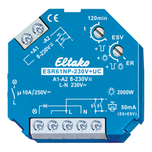 Eltako Stromstoßschalter 1S nicht pot.frei 10A ESR61NP-230V+UC