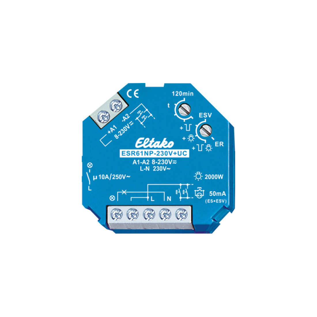 Eltako Stromstoßschalter 1S nicht pot.frei 10A ESR61NP-230V+UC