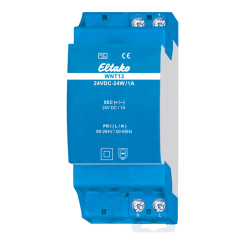 Eltako Weitbereichs-Schaltnetz. 24V DC-24W/1A WNT12-24VDC-24W/1A