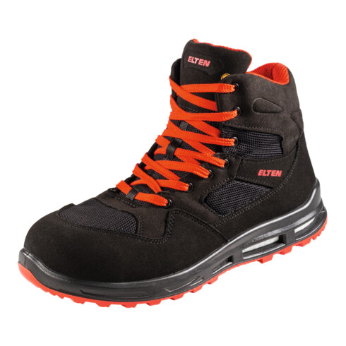 ELTEN Hoge veterschoen zwart/rood LAKERS XXT Mid ESD, S1P, EU-schoenmaat: 45