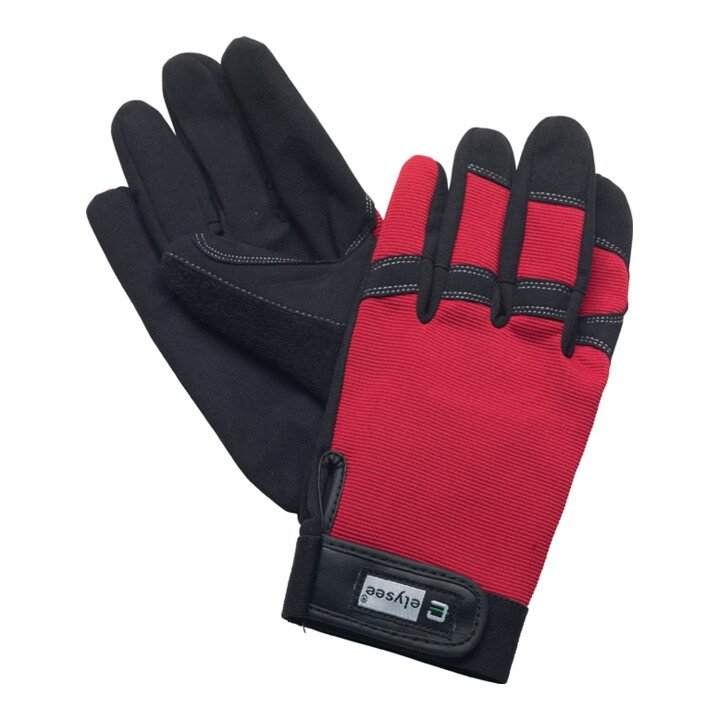 Elysee Handschuhe Mechanical Technician mit Klettverschluss schwarz/rot