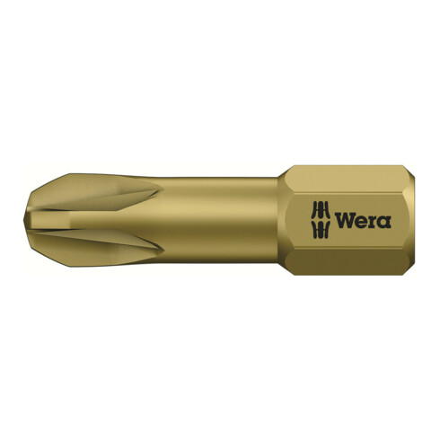 Mèche de torsion Wera Pozidriv, L25 mm, entraînement 1/4", pour bois