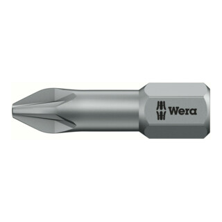 Mèche de torsion Wera Pozidriv, L25 mm, entraînement 1/4", pour métal