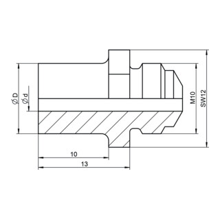 Embout buccal Gesipa V-16/29 (10 mm version allongée)