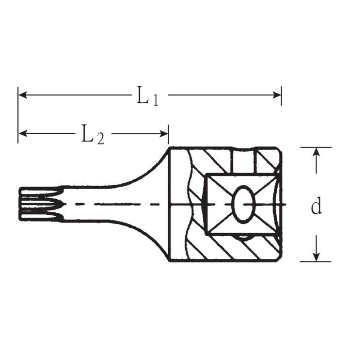 Embout de clé à douille 44 KTXB 1/4 po. TX-BO T20 L. 28 mm STAHLWILLE