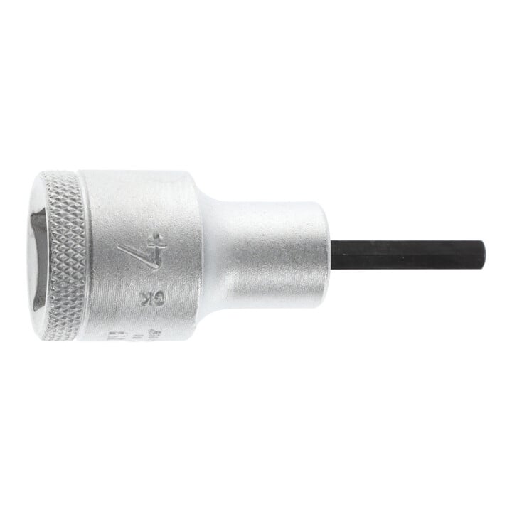 Embout de clé à douille IN 19 1/2 po. 6 pans femelle ouv. de clé 4 mm L. 60 mm G