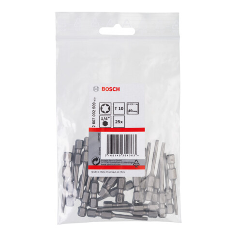 Embout de tournevis Bosch extra dur, T10, 49 mm