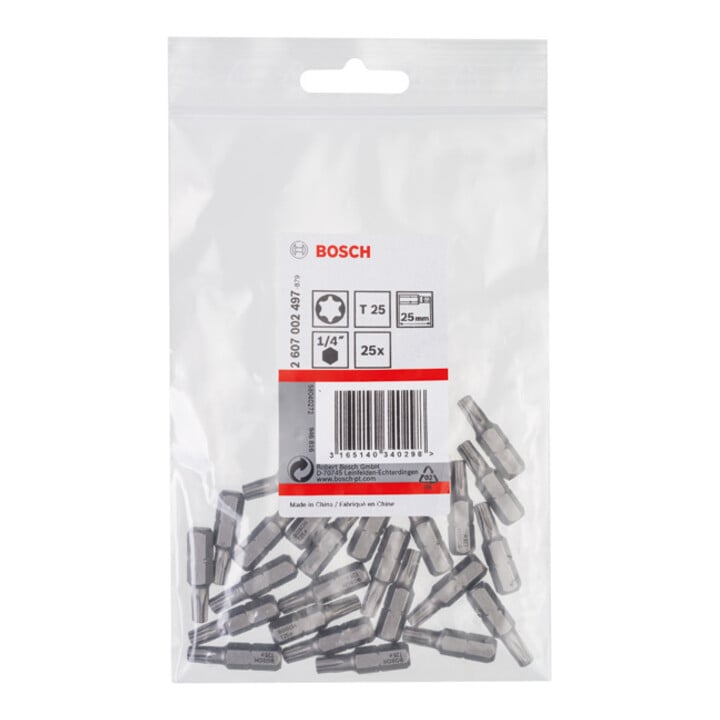 Embout de tournevis Bosch extra dur T25, 25 mm