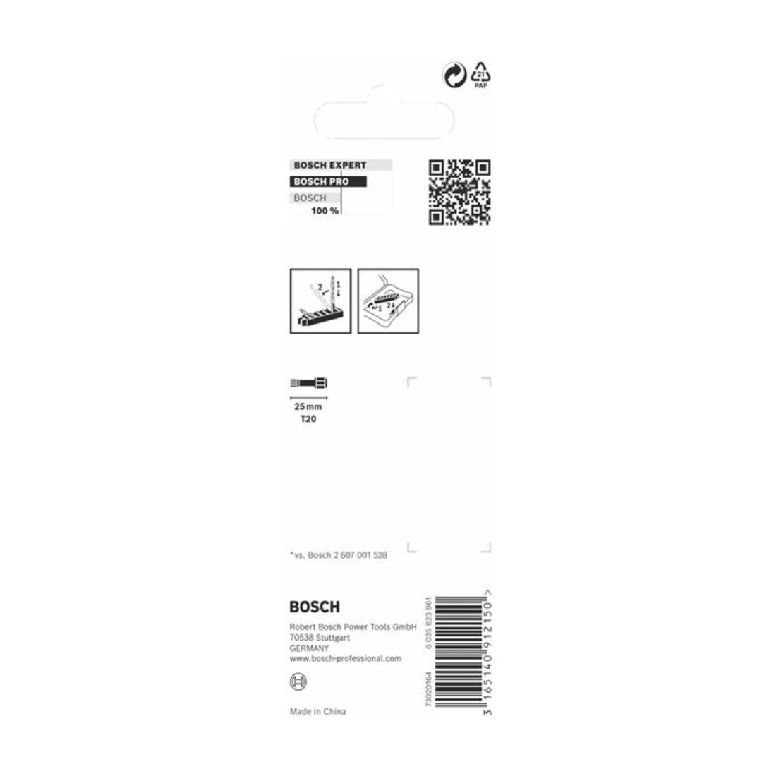 Embout de tournevis Bosch Impact Control 8 pièces avec T20 25 mm